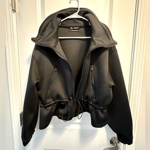 Zara Cropped Neoprene Jacket - size M
